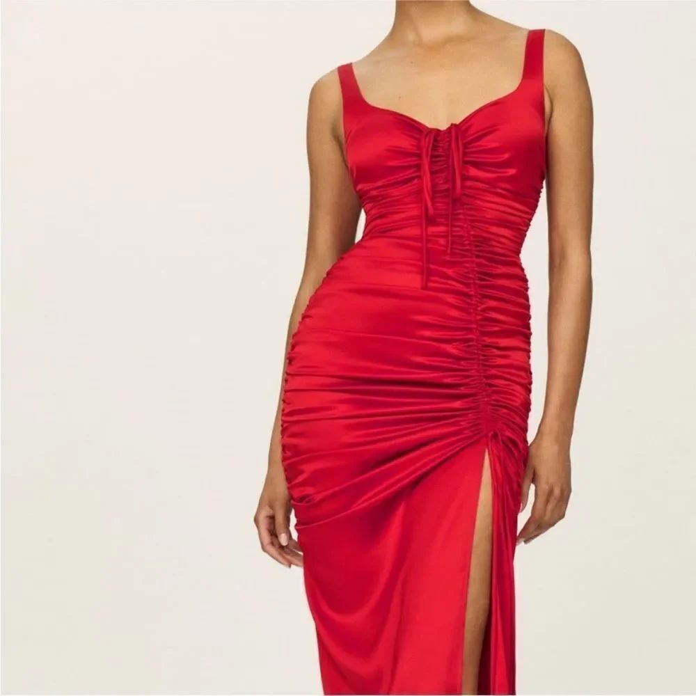 Reformation $790 Smithfield Maxi Dress in Cherry Red